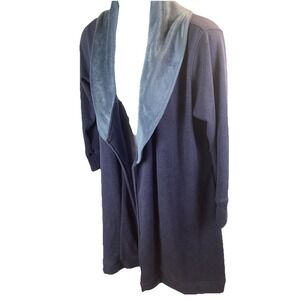 UGG‎ Womens Bathrobe Robe Long Lounge Wear Fleece Blue Pockets Missing Belt SZ L